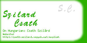 szilard csath business card